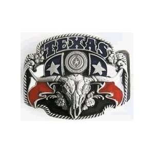   Texas Pride Long Horn Skull Belt Buckle (Brand New) 