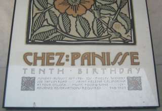 Chez Panisse 10th BIRTHDAY David L Goines Lithograph  