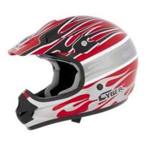  Cyber Helmets UX 31C BLAZE RED_WHITE_SIL LG MOTORCYCLE 