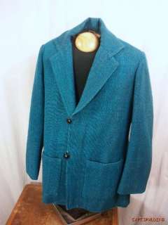 Vtg 50s. Ortegas. Chimayo Woven Wool Blanket Jacket Coat.Mens 42 