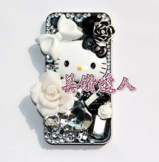Hello Kitty Black&White DIY case Kit for iphone4 Bling  