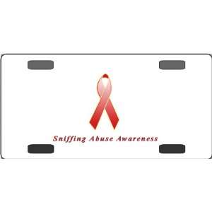  Sniffing Abuse Awareness Ribbon Vanity License Plate 