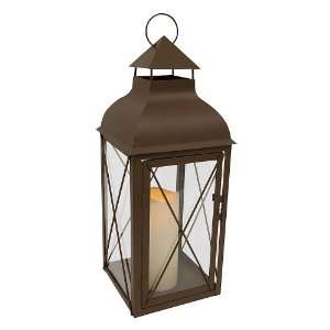   Lantern with 3 Inch by 8 Inch Flameless LED Candle