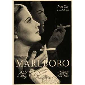  1938 Ad Marlboro Cigarettes Philip Morris Tobacco Smoke 