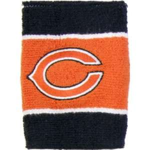  Chicago Bears NFL Striped Wristband 2 Pack Sports 
