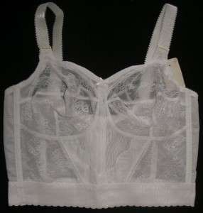 BALI 3300 42D Sky White Sheer Lace Longline Tank Camisole Soft Cup 
