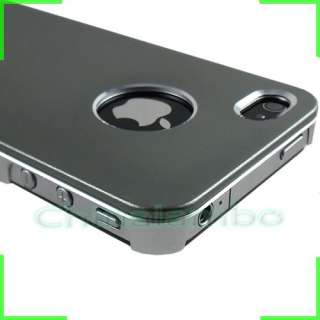 For iPhone 4G 4S Sky Blue Aluminum Luxury Metal Skin Rubberized Hard 