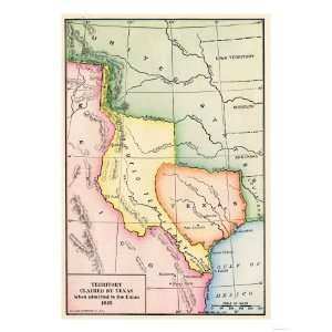  Map of the Territory Claimed by Texas When Admitted to the 