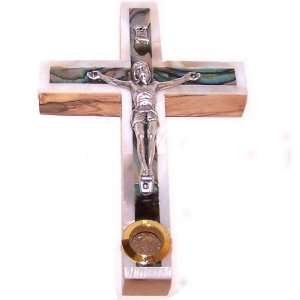  Small grade A Olive wood Latin Style Crucifix with Mother 