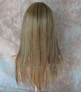 EDGY Light Brown Mix straight layered skin part wig  