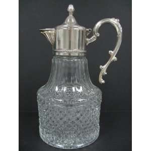  Claret Jug with Silver Plate Scrolled Handle Kitchen 