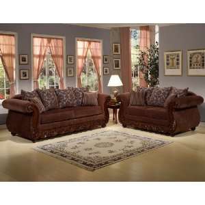    2pc Traditional Classic Fabric Sofa Set, CO CAP S1
