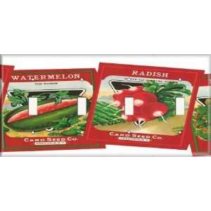   Four Switch Plate   Radish / Watermelon Seed Packets