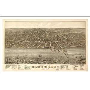  Historic Cleveland, Ohio, c. 1877 (L) Panoramic Map Poster 