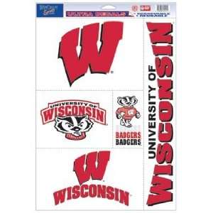    Wisconsin Badgers Static Cling Decal Sheet