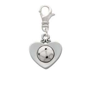  Soccerball in Heart Clip On Charm Arts, Crafts & Sewing