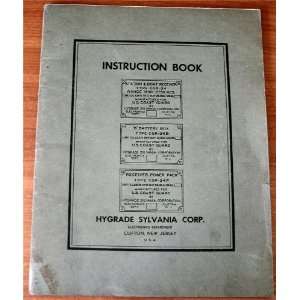 Sylvania Instruction Book for Station & Boat Receiver CGR 34, Battery 