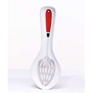  Vintage Style Kitchen Spoon Rest, 10 Inches, Red, Black 