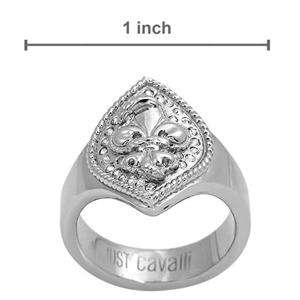 139 JUST CAVALLI Ring Crystals Silver metal. New.  