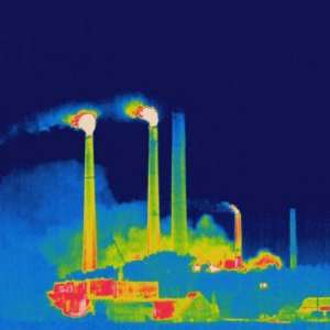  Thermal Image of Houses in Front of a Coal Fired Power 