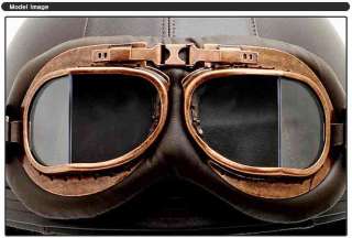 Motorcycle Vintage goggles helmet Retro motorbike Leather D 2  