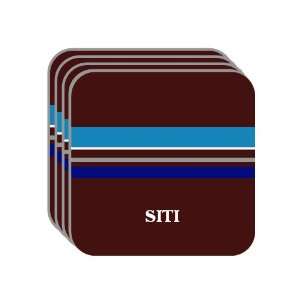 Personal Name Gift   SITI Set of 4 Mini Mousepad Coasters (blue 
