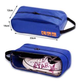 Blue Travel Shoe Tote Bag Case Carrier Holder Clear Window s02  