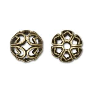   Plated Brass Teardrop Cut Out Hollow Round Bead Arts, Crafts & Sewing
