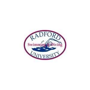  DECAL B   RADFORD UNIVERSITY SWIMMING & DIVING   7.4 x 5 