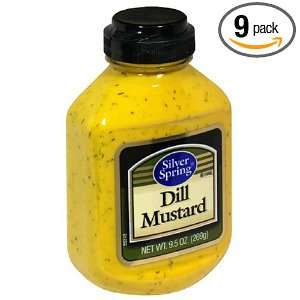 Silver Springs Mustard, Dill, 9.5 Ounce Squeeze Bottles (Pack of 9 