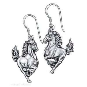  Sterling Silver Stallion Horse Earrings Jewelry