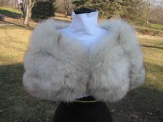 Excellent Small Medium Wedding White Fox Fur Stole Cape Wrap #339s 