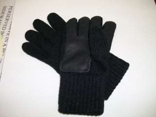 Womans knit gloves w/ deer skin palms made in USA  