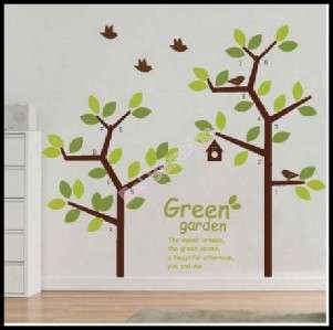 LARGE SIZE GREEN TREES & QUOTE   Removable Wall Stickers Home Shop 