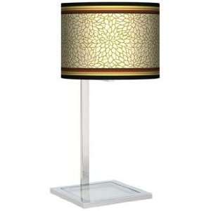  Stacy Garcia Spice Dahlia Glass Inset Giclee Table Lamp 