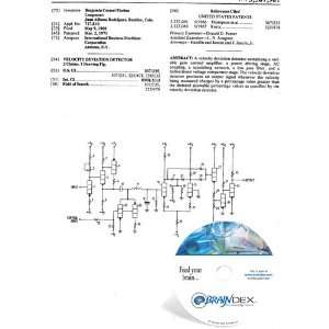  NEW Patent CD for VELOCITY DEVIATION DETECTOR Everything 