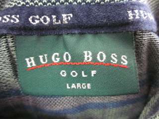 HUGO BOSS GOLF Green Plaid Polo Short Sleeve Shirt L  