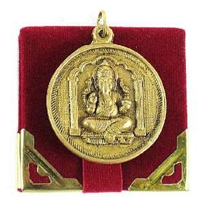  GANESH AMULET ~ Hindu Blessing Pendant in Velvet Case 