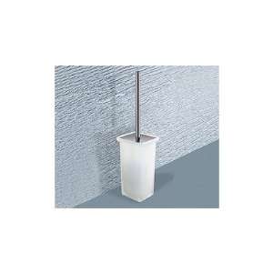   Free Standing Frosted Glass Toilet Brush Holder