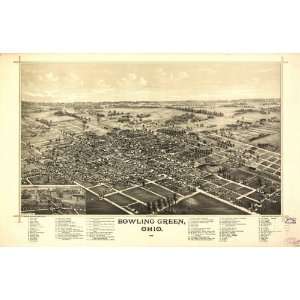  1888 Bowling Green, Ohio, Birds Eye Map