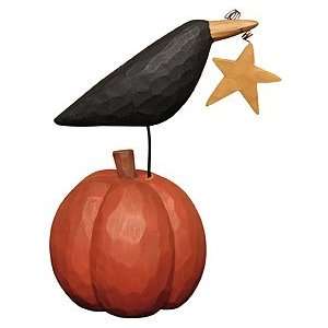  Pumpkin Crow Star   Primitive Country Rustic Halloween 