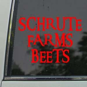  Schrute Farms Beets Red Decal Car Truck Window Red Sticker 