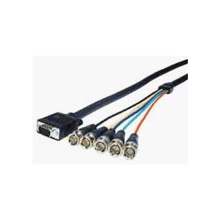  HR Pro Series VGA HD15 plug to 5 BNC plugs cable 35ft 