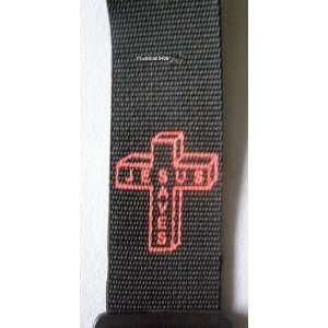  Nylon Guitar Strap with Red Jesus Saves Logo Musical 