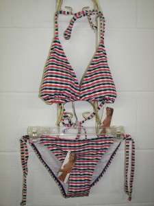 Xhilaration Red White & Blue Stripe Bikini   NEW  