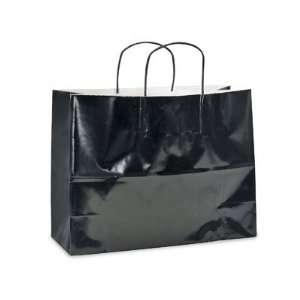   12 Vogue Gloss Black Tinted Shopping Bags