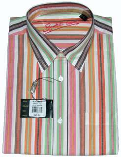 Bugatchi Uomo NWT L 100% Cotton Long Sleeve Mens Dress Shirt Stripes 