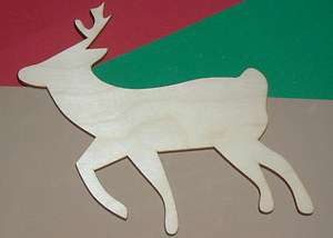 Santa Reindeer Shape Flat Unfinished Wood Kids Craft Cut Outs Variety 