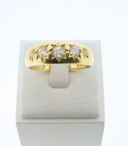 VICTORIAN UNISEX SIX DIAMOND GYPSY RING   18CT GOLD  