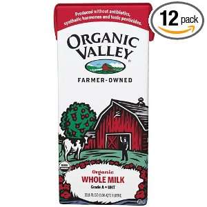 Organic Valley Organic Whole Milk, 33.8 Ounce Asceptic Carton (Pack of 